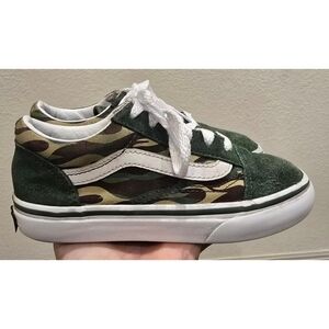 Vans Old Skool Kids Toddler Shoes Size 13 Flame Camo Green Multicolor